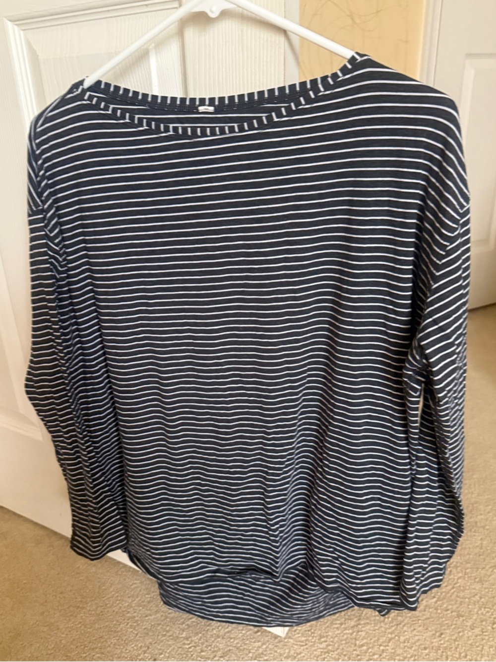 lululemon athletica Black and White Striped Long Sleeve Top
